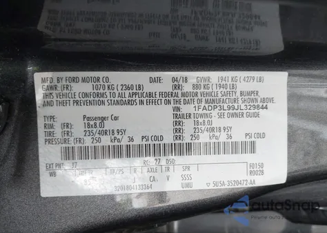 2018 Ford Focus St from USA, damaged, VIN 1FADP3L99JL329844